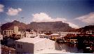 Uitzicht op de Tafelberg vanaf het Waterfront, Kaapstad